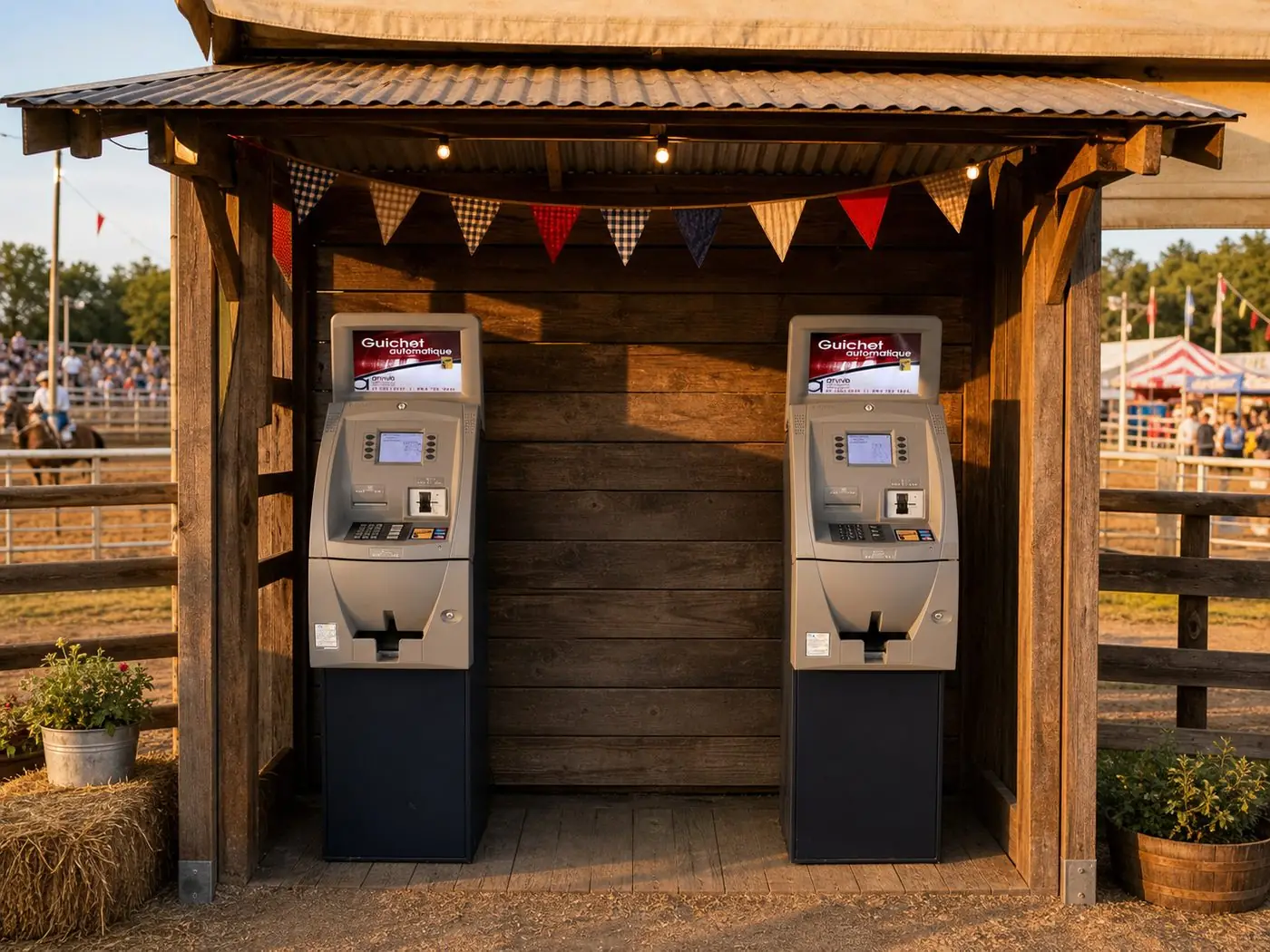 Guichets automatiques lors d'une foire agricole